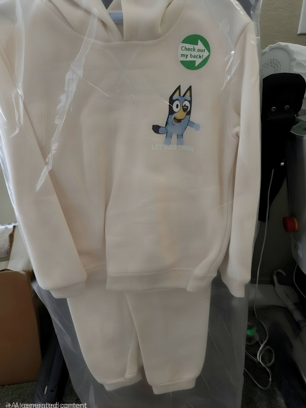 Kids Bluey Cream Hoodie & Sweatpants Set